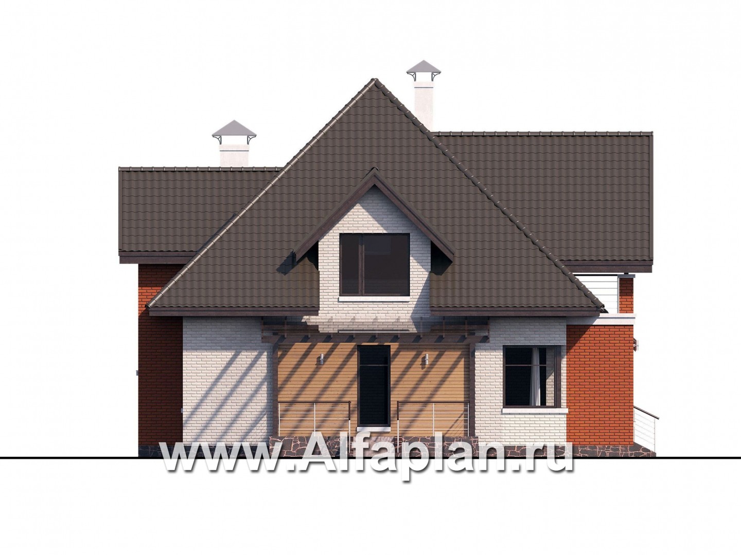 Проекты домов Альфаплан - «Арктур»  - современный мансардный дом - изображение фасада №3