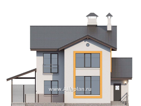 Проекты домов Альфаплан - «Скандинавия» - современный дом с удобным планом - превью фасада №4