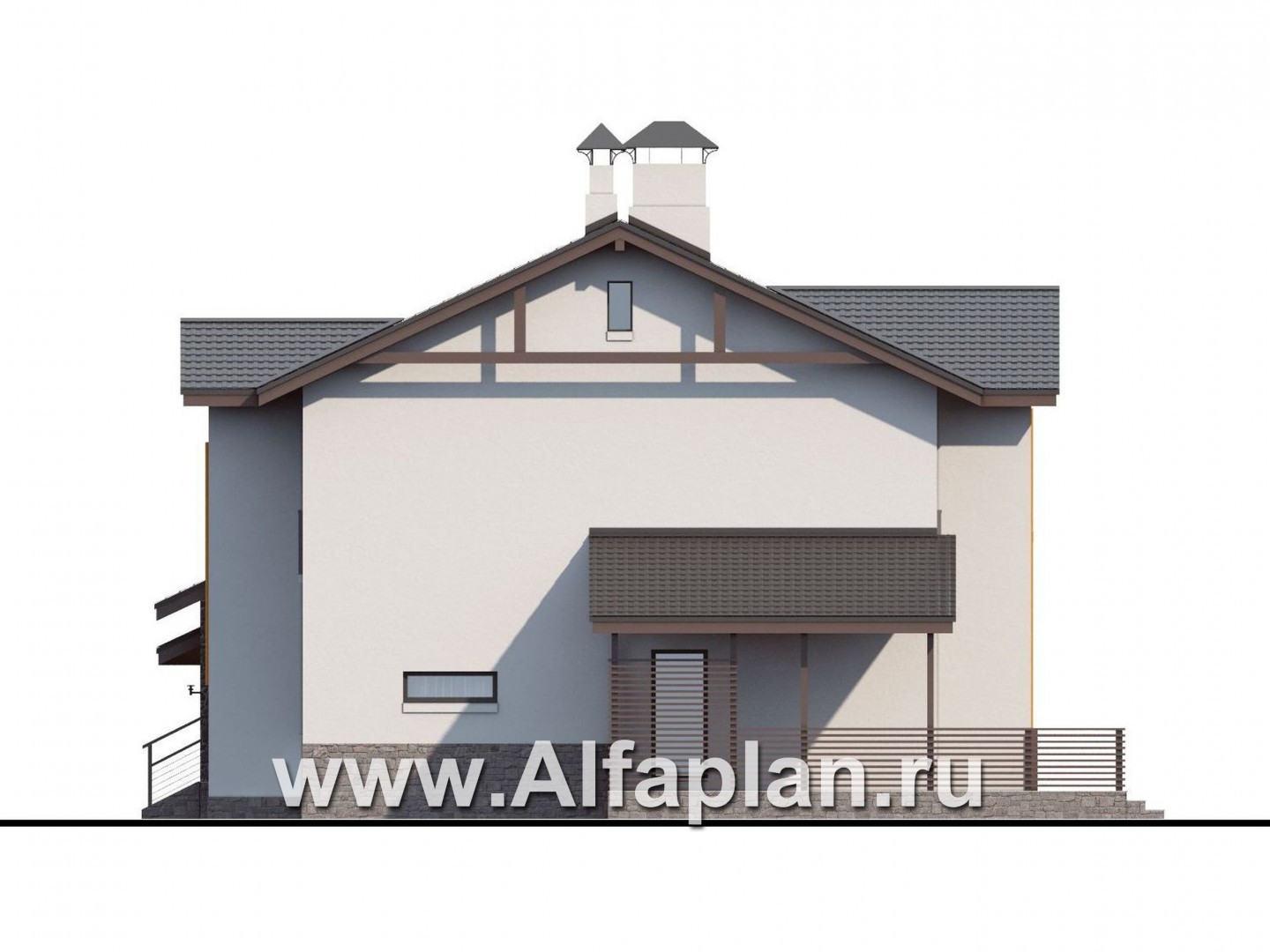 Проекты домов Альфаплан - «Скандинавия» - современный коттедж с удобной планировкой - изображение фасада №2