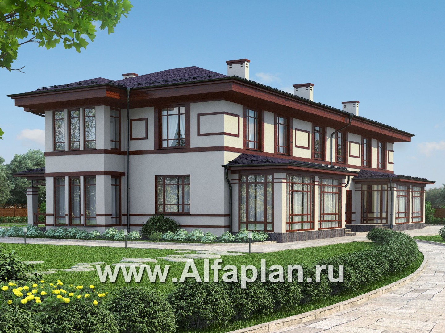 Проекты домов Альфаплан - Дом на две семьи - основное изображение