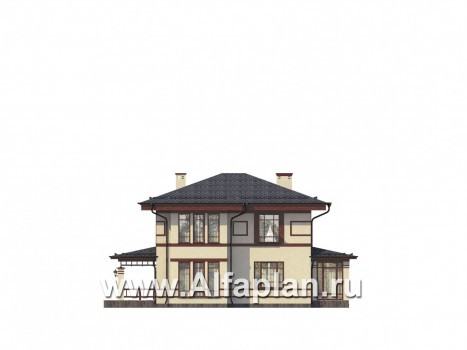 Проекты домов Альфаплан - Дом на две семьи - превью фасада №4