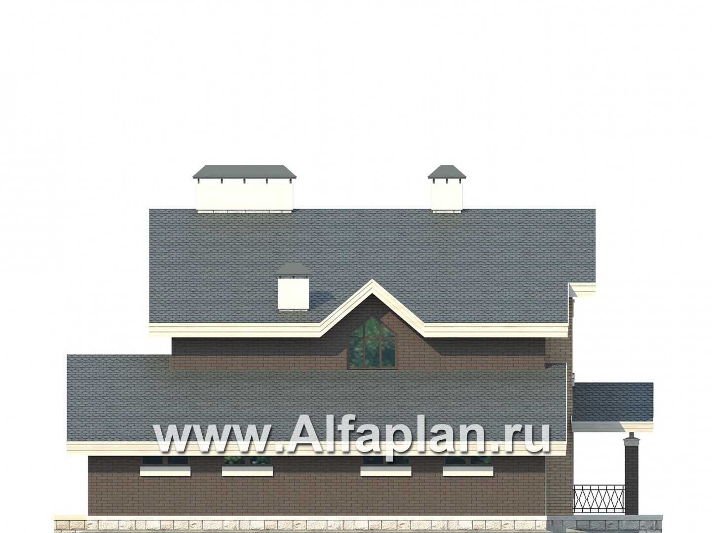 Проекты домов Альфаплан - Современный дом с гаражом на две машины - изображение фасада №4