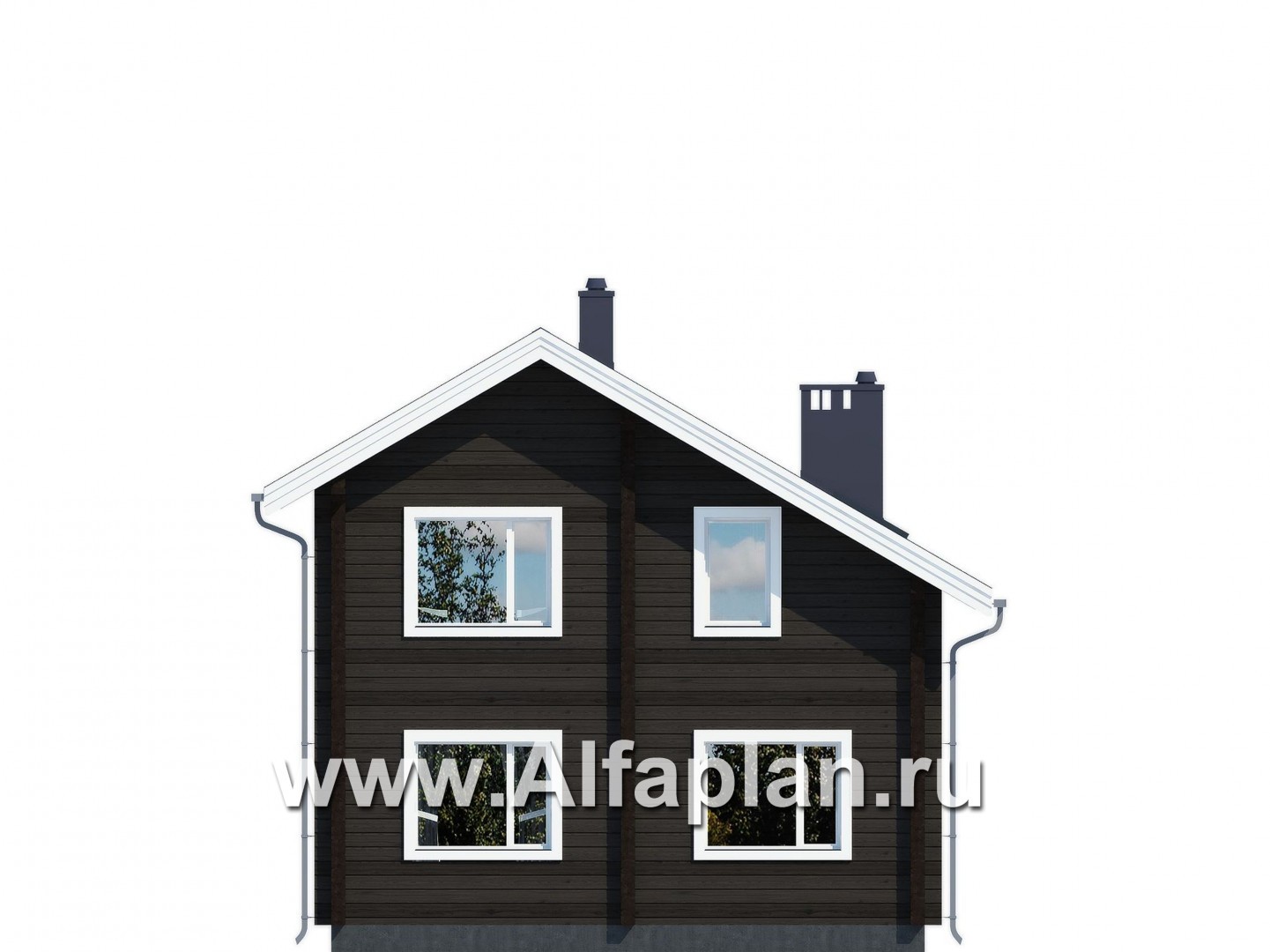 Проекты домов Альфаплан - Удобный дом-дача для загородного отдыха - изображение фасада №4