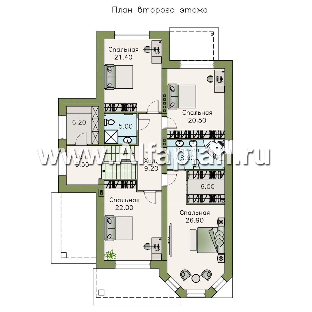 Проекты домов Альфаплан - Эксклюзивный трехэтажный классический особняк - изображение плана проекта №3
