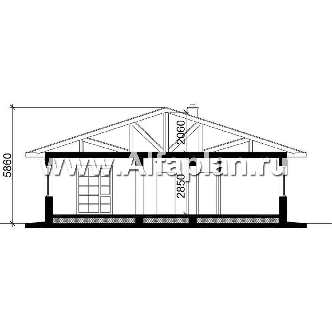 Проекты домов Альфаплан - Одноэтажный дом с удобной планировкой - изображение плана проекта №2