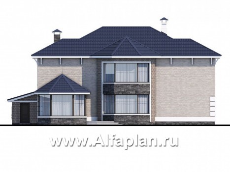 Проекты домов Альфаплан - «Воронцов» - комфортабельная вилла для большой семьи - превью фасада №4