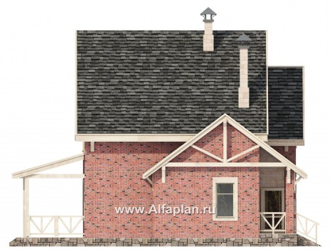 Проекты домов Альфаплан - «Новая пристань» - дом из газобетона для удобной загородной жизни - превью фасада №3