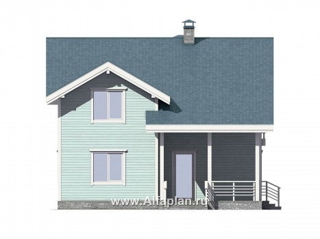 Проекты домов Альфаплан - Каркасный дом с комфортной планировкой - превью фасада №2