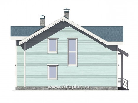 Проекты домов Альфаплан - Каркасный дом с комфортной планировкой - превью фасада №3