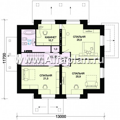 Проекты домов Альфаплан - Ккирпичный особняк с цокольным этажом - превью плана проекта №3