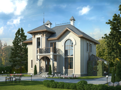 Проекты домов Альфаплан - «Разумовский» - элегантный загородный дом - превью основного изображения