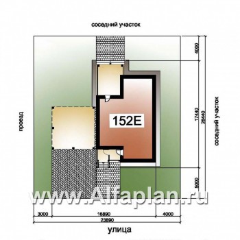 Проекты домов Альфаплан - «Монрепо» - компактный дом из блоков с гаражом-навесом на два авто - превью дополнительного изображения №1