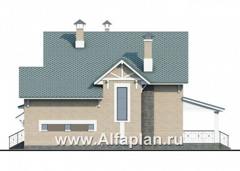 Проекты домов Альфаплан - «Белая ночь» - дом для большой семьи (4 спальни) - превью фасада №2