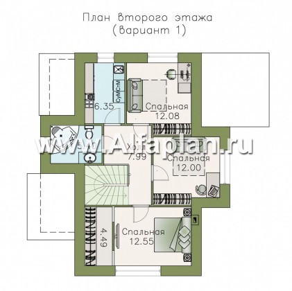 Проекты домов Альфаплан - «Малая Родина» - компактный и комфортный загородный дом - превью плана проекта №2