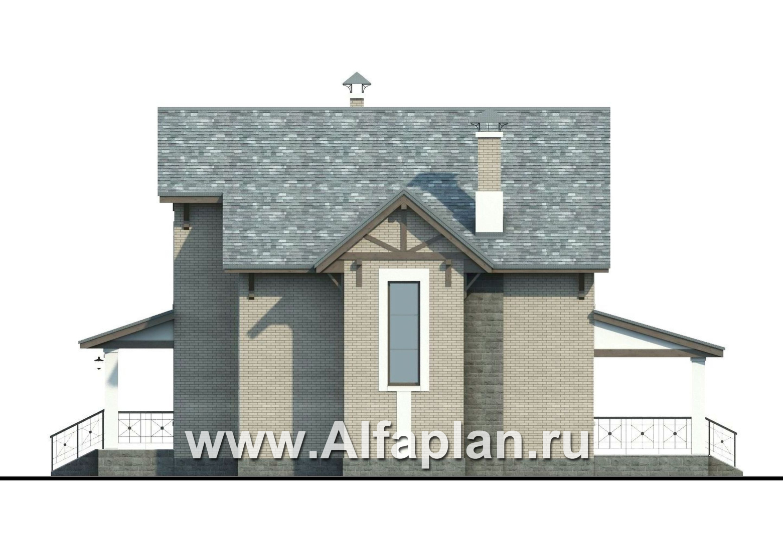 Проекты домов Альфаплан - «Белая ночь»- дом с компактным и комфортным планом - изображение фасада №2