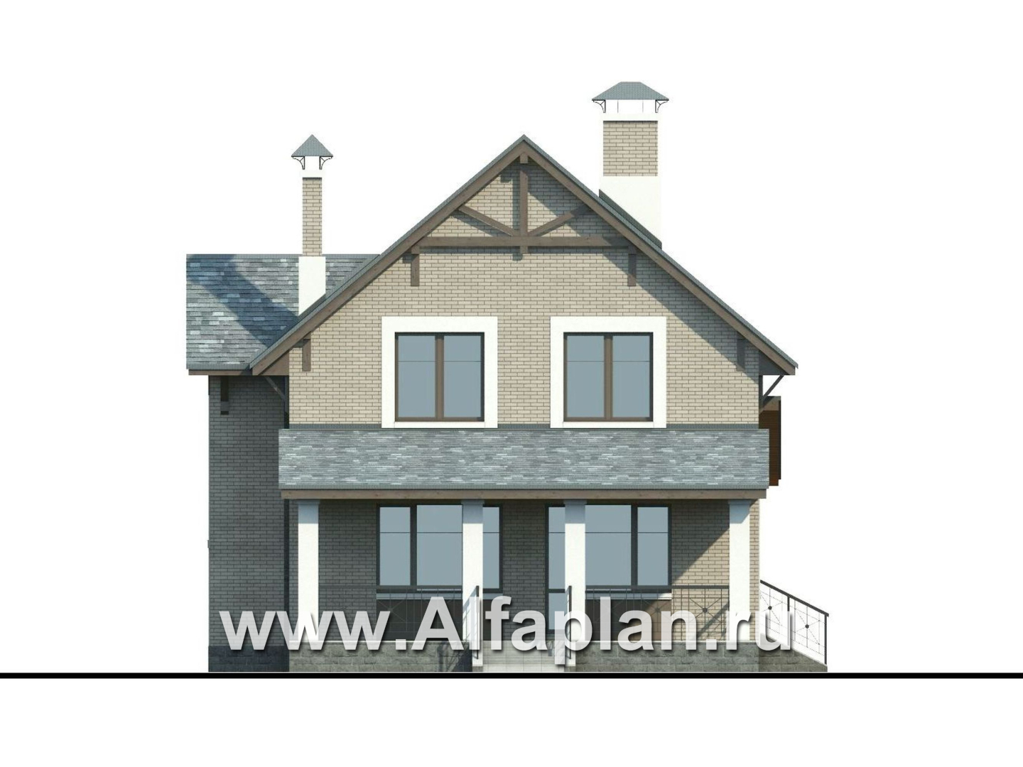 Проекты домов Альфаплан - «Белая ночь»- дом с компактным и комфортным планом - изображение фасада №4