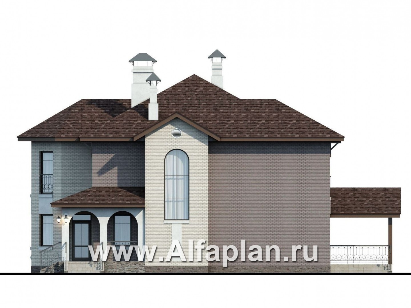 Проекты домов Альфаплан - «Эллада» - красивый и компактный особняк - изображение фасада №2