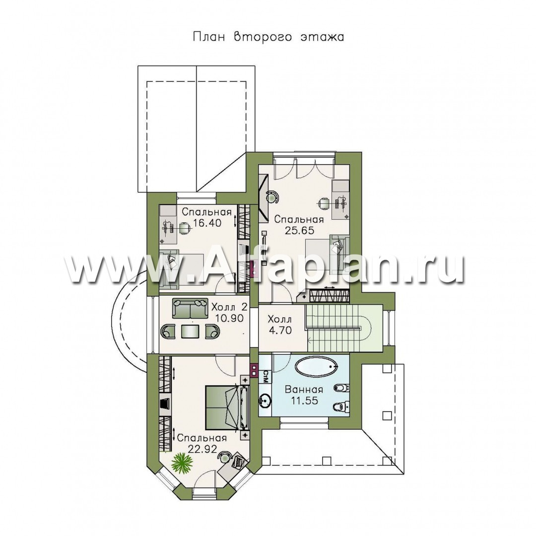 Проекты домов Альфаплан - «Эллада» - красивый и компактный особняк - изображение плана проекта №2