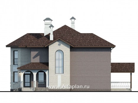 Проекты домов Альфаплан - «Эллада» - красивый и компактный особняк - превью фасада №2