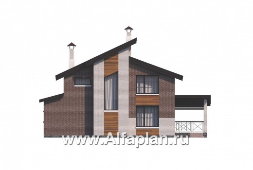 Проекты домов Альфаплан - 792А «Стимул» - проект стильного двухэтажного дома - превью фасада №4