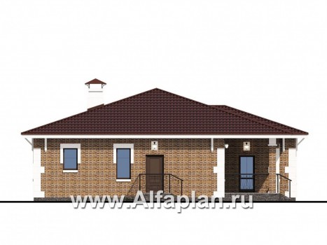 Проекты домов Альфаплан - Дом для отдыха (SPA-комплекс) с бассейном - превью фасада №3