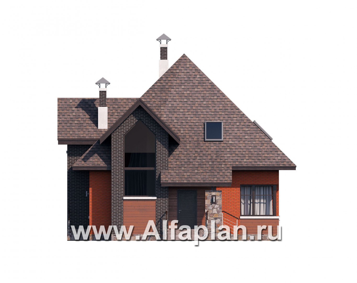 Проекты домов Альфаплан - «Орион» - эффектный современный дом - изображение фасада №1