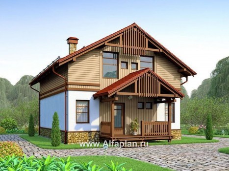 Проекты домов Альфаплан - Красивый каркасный дом с удобной планировкой. - превью дополнительного изображения №1