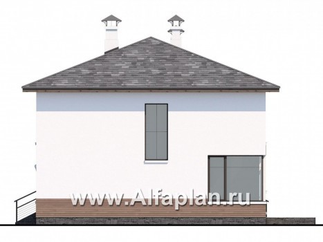Проекты домов Альфаплан - «Эволюция» - удобный современный коттедж - превью фасада №2
