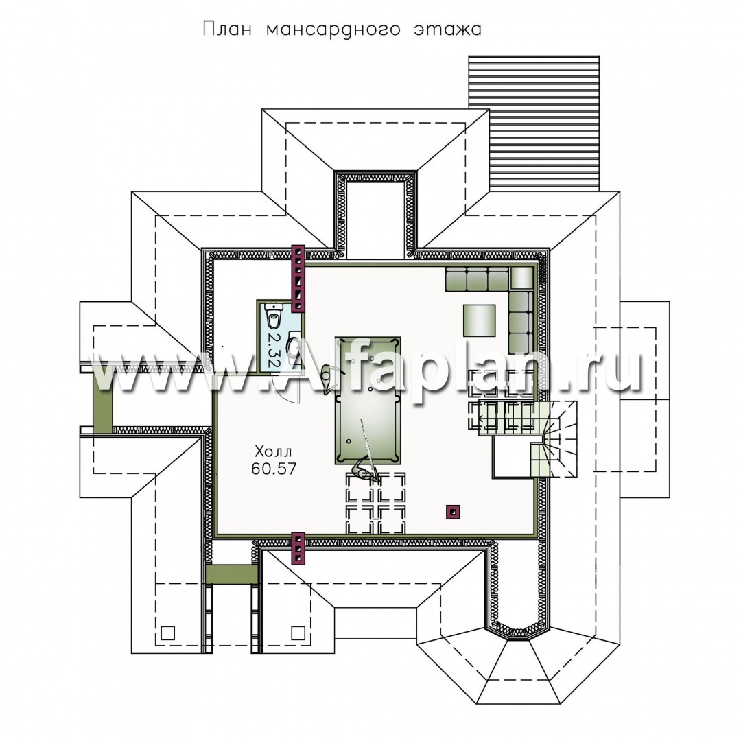 Проекты домов Альфаплан - «Воронцов»- респектабельный коттедж с комфортной планировкой - план проекта №3