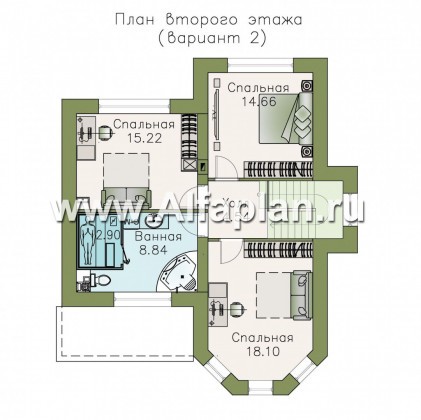 Проекты домов Альфаплан - «Веста» - небольшой удобный дом - превью плана проекта №3