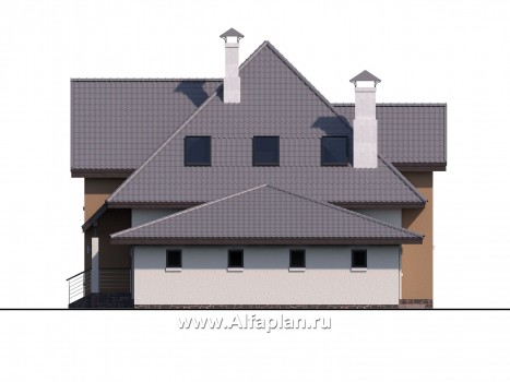 Проекты домов Альфаплан - «Гемма»  - современный мансардный дом - превью фасада №2