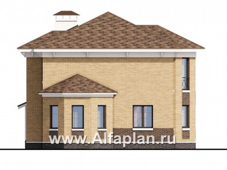 Проекты домов Альфаплан - «Классика»- двухэтажный особняк с эркером - превью фасада №3