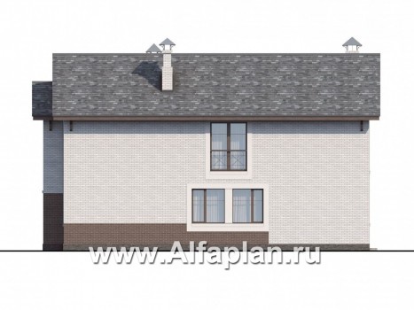 Проекты домов Альфаплан - «Флагман» - коттедж с большой верандой и солярием - превью фасада №2