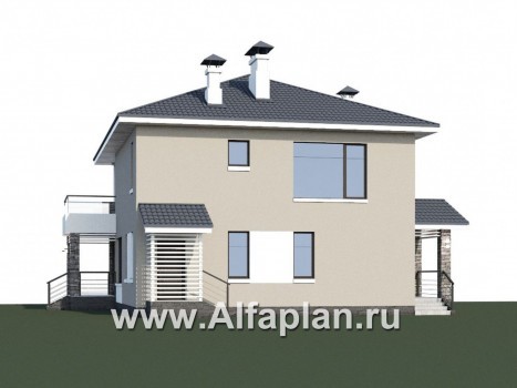 Проекты домов Альфаплан - «Belissimo» - современный двухэтажный дом с удобной верандой - превью дополнительного изображения №1