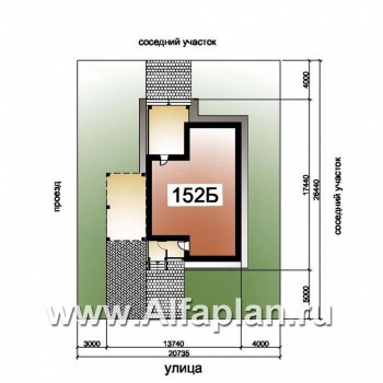 Проекты домов Альфаплан - «Монрепо» - компактный дом из блоков с гаражом-навесом - превью дополнительного изображения №1