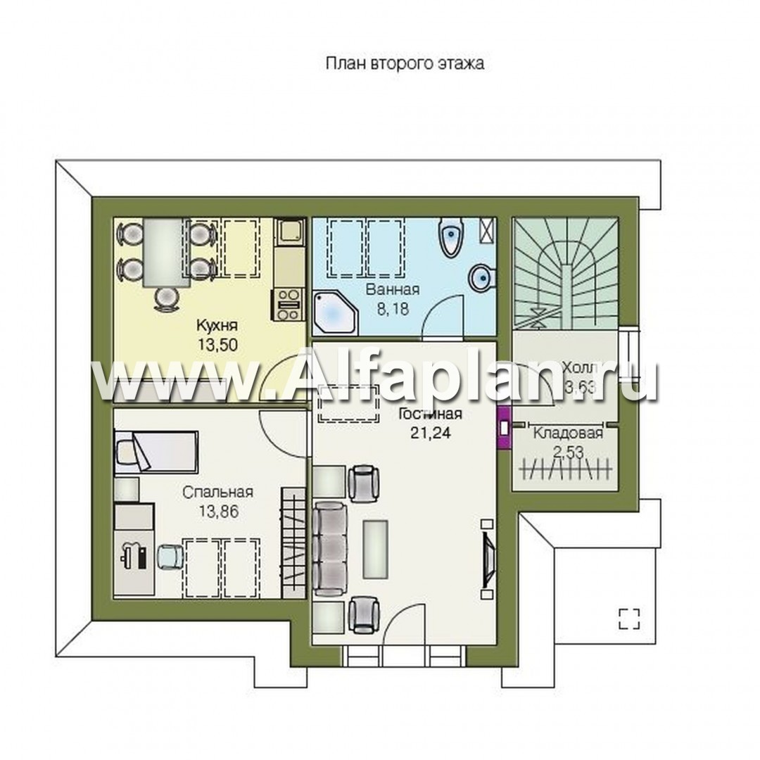 Проекты домов Альфаплан - Сауна с гостевой квартирой - изображение плана проекта №2