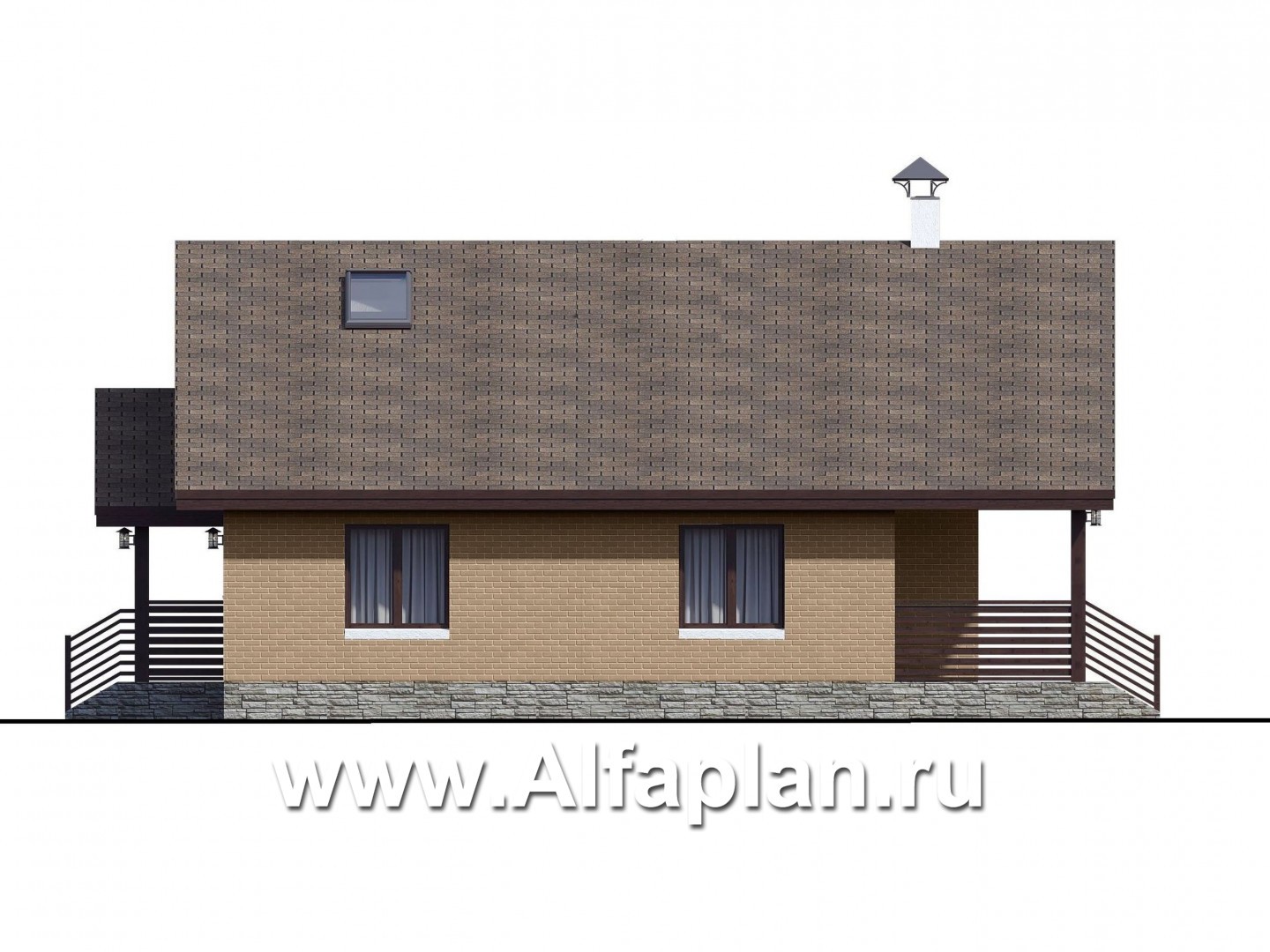 Проекты домов Альфаплан - «Моризо» - шале с двусветной гостиной - изображение фасада №3