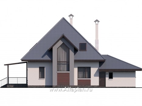 Проекты домов Альфаплан - «Плеяды» - современный мансардный дом - превью фасада №4
