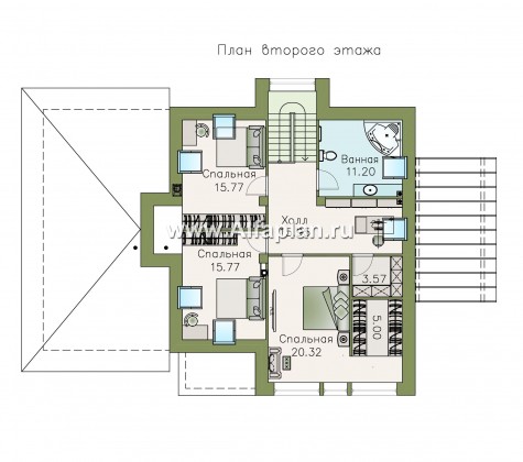 Проекты домов Альфаплан - «Плеяды» - современный мансардный дом - превью плана проекта №2