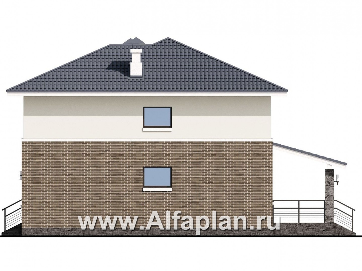 Проекты домов Альфаплан - «Вламинк» - очень удобный современный дом - изображение фасада №2
