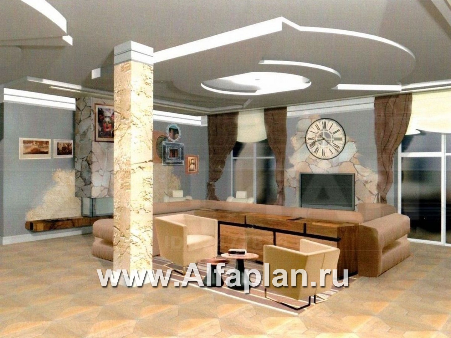 Проекты домов Альфаплан - Вилла «Эдельвейс» - элитный дом в классическом стиле - дополнительное изображение №1