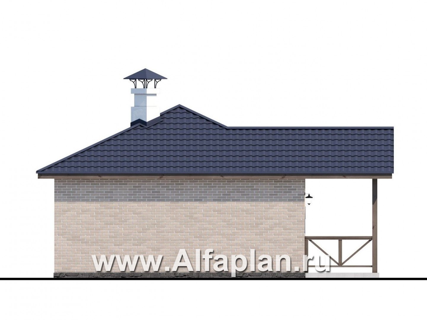 Проекты домов Альфаплан - Удобная и красивая  угловая баня - изображение фасада №3