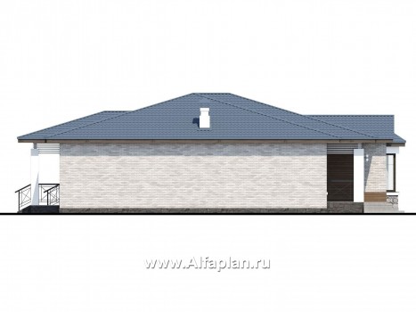 Проекты домов Альфаплан - «Калипсо» - комфортабельный одноэтажный дом  с вариантами планировки - превью фасада №3