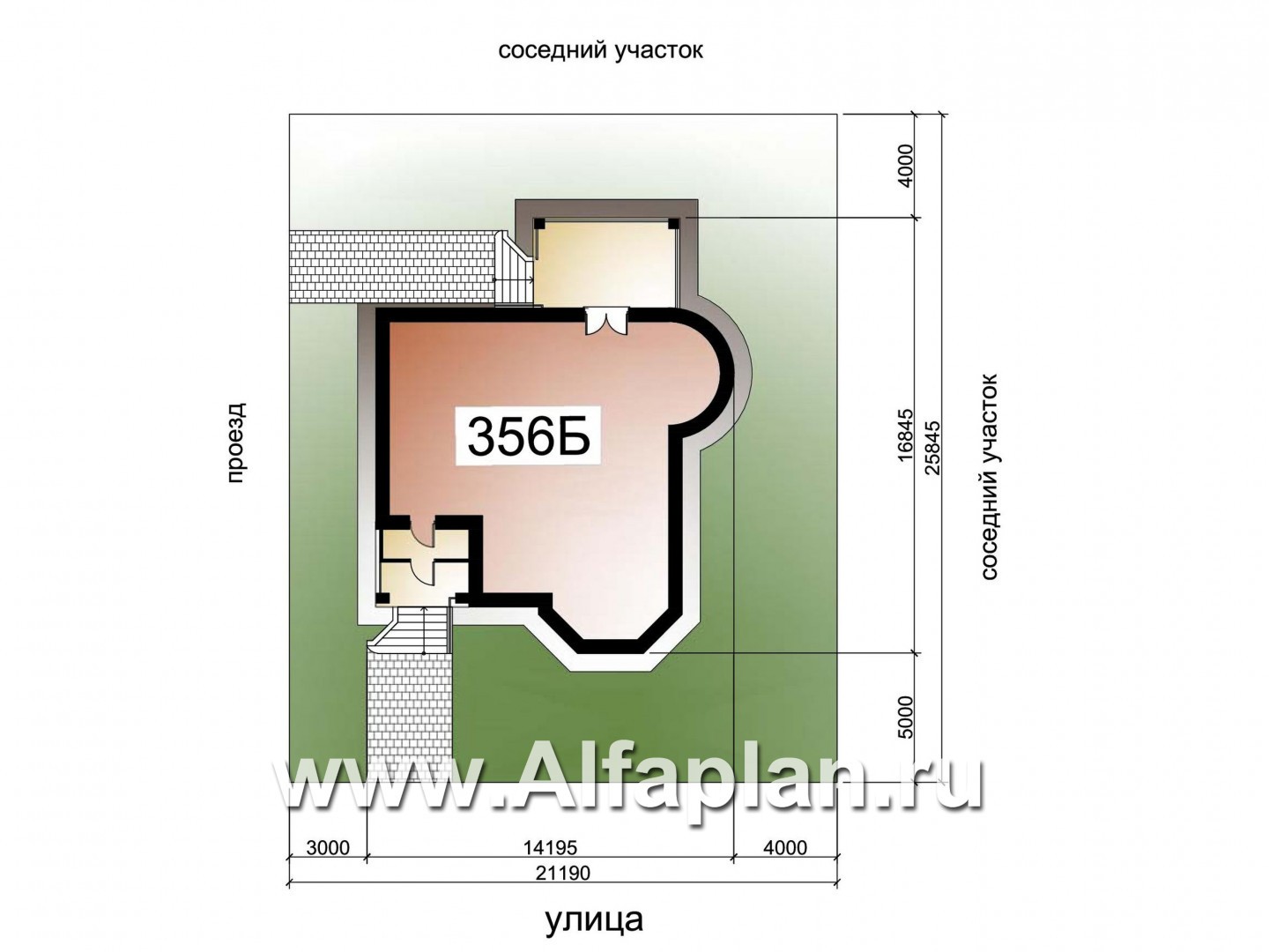 Проекты домов Альфаплан - «Золотая середина» - коттедж с жилой мансардой - дополнительное изображение №1
