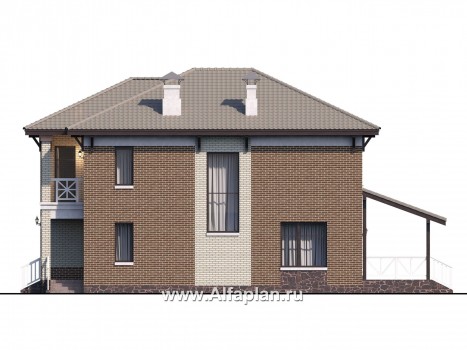 Проекты домов Альфаплан - «Вишера» - стильный дом с оптимальной планировкой - превью фасада №2