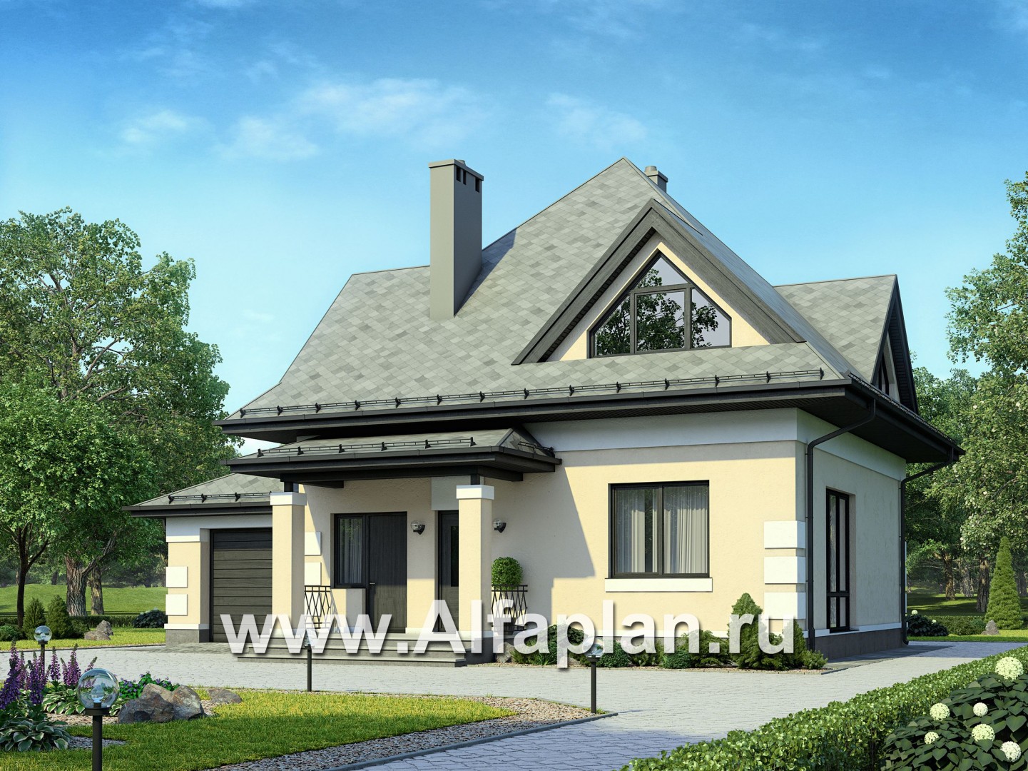 Проекты домов Альфаплан - Экономичный дом с гаражом - дополнительное изображение №1