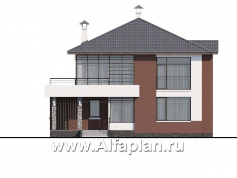 Проекты домов Альфаплан - «Выбор» - экономичный и комфортный современный дом - превью фасада №1
