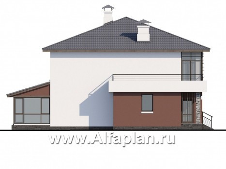 Проекты домов Альфаплан - «Выбор» - экономичный и комфортный современный дом - превью фасада №3