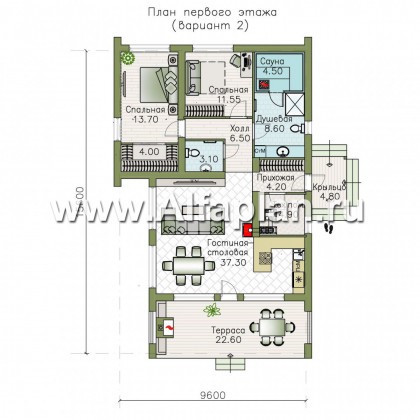 Проекты домов Альфаплан - «Лямбда» - просторный дом в современном стиле - превью плана проекта №2