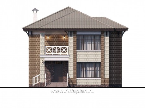 Проекты домов Альфаплан - «Вишера» - стильный дом с оптимальной планировкой - превью фасада №1
